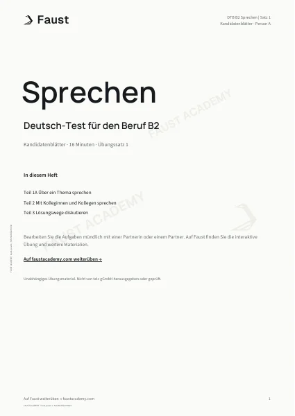 DTB B2 Sprechen · Übungssatz 01