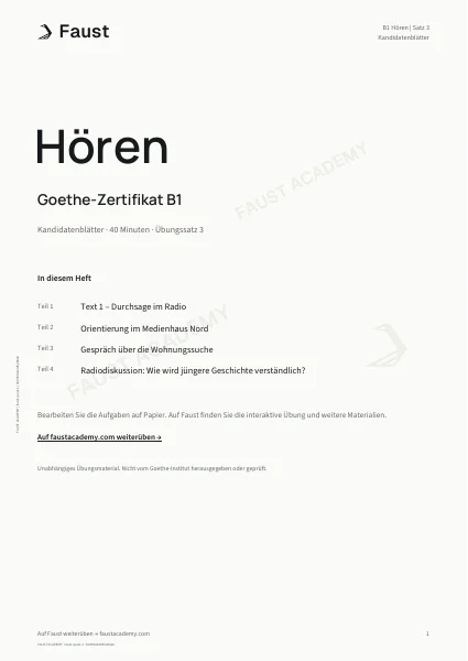 Goethe B1 Hören · Übungssatz 03
