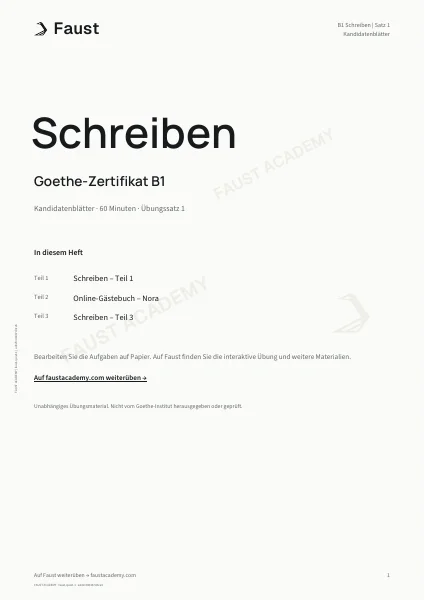 Goethe B1 Schreiben · Übungssatz 01