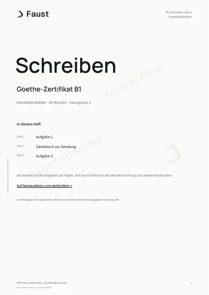Goethe B1 Schreiben · Übungssatz 04