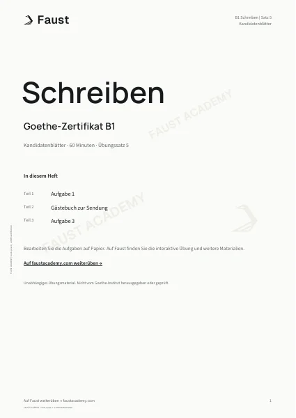 Goethe B1 Schreiben · Übungssatz 05