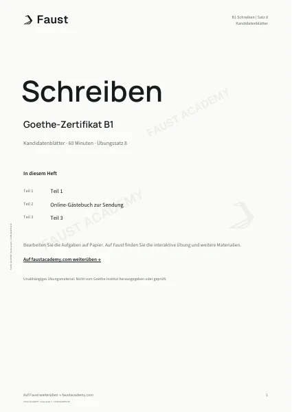 Goethe B1 Schreiben · Übungssatz 08