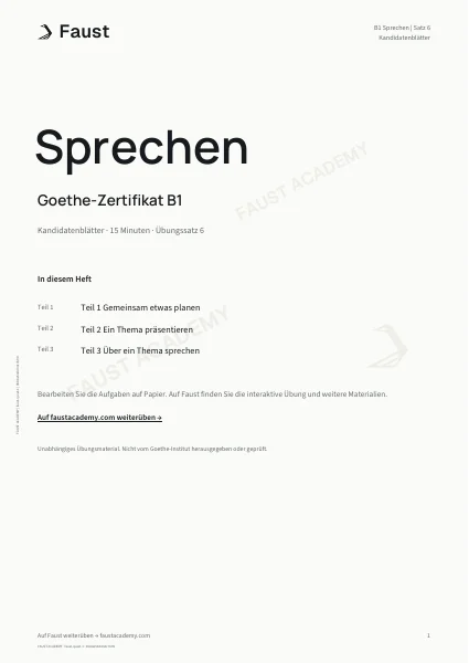 Goethe B1 Sprechen · Übungssatz 06