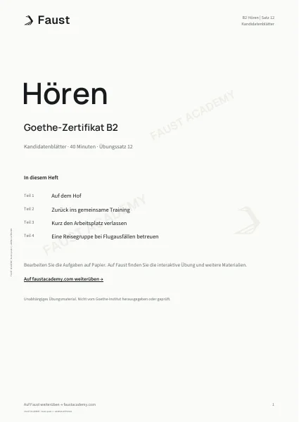 Goethe B2 Hören · Übungssatz 12