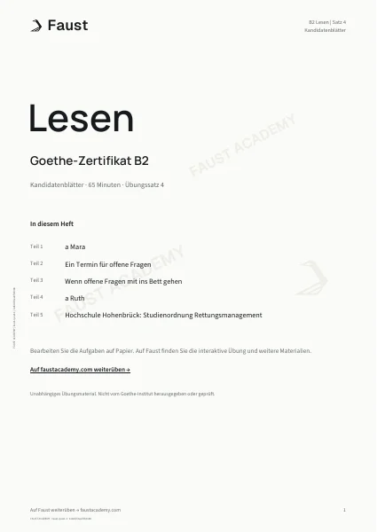Goethe B2 Lesen · Übungssatz 04
