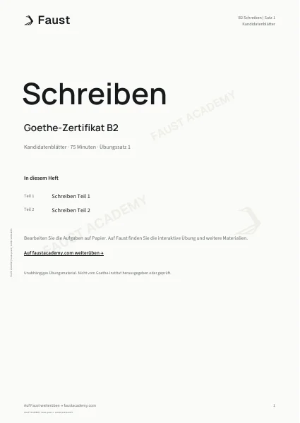 Goethe B2 Schreiben · Übungssatz 01