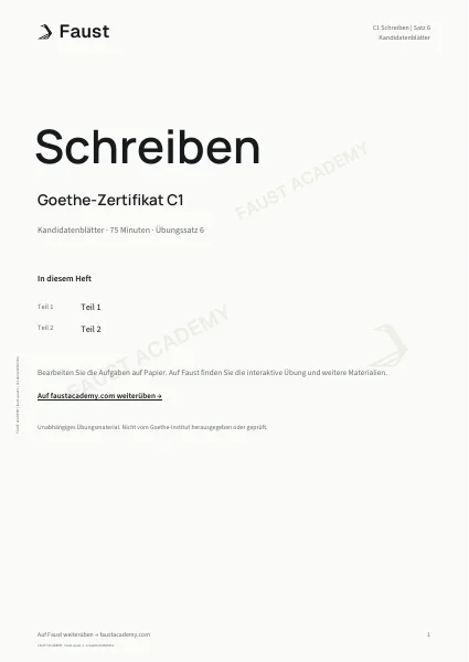 Goethe C1 Schreiben · Übungssatz 06