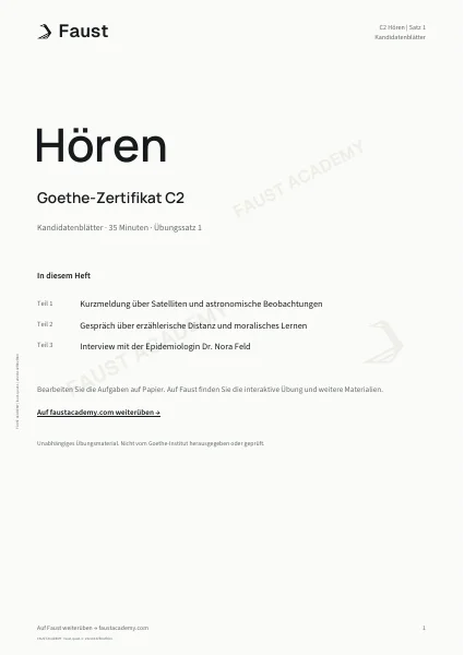 Goethe C2 Hören · Übungssatz 01