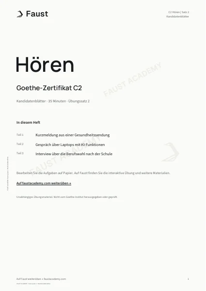 Goethe C2 Hören · Übungssatz 02