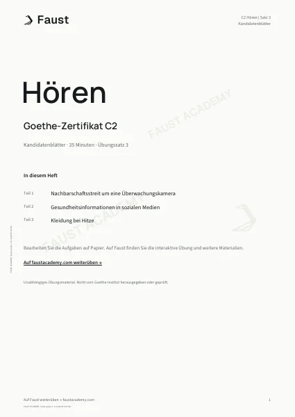 Goethe C2 Hören · Übungssatz 03
