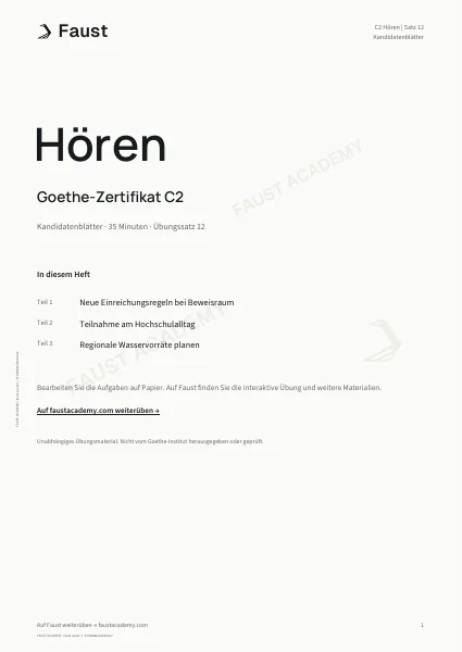 Goethe C2 Hören · Übungssatz 12