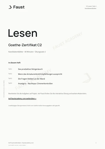 Goethe C2 Lesen · Übungssatz 02