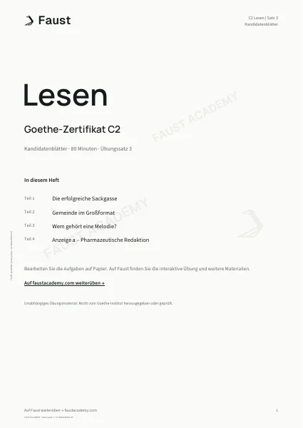 Goethe C2 Lesen · Übungssatz 03