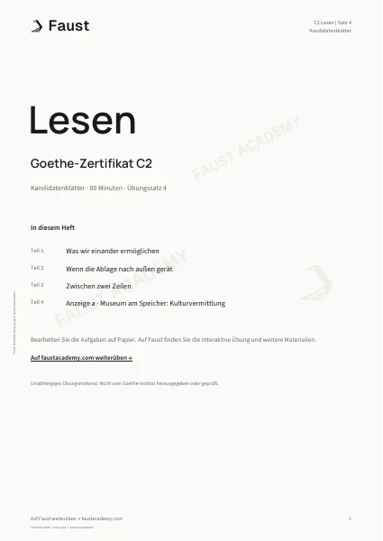 Goethe C2 Lesen · Übungssatz 04