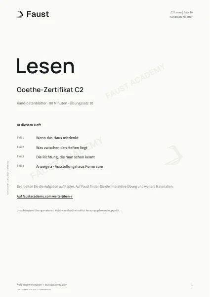 Goethe C2 Lesen · Übungssatz 10