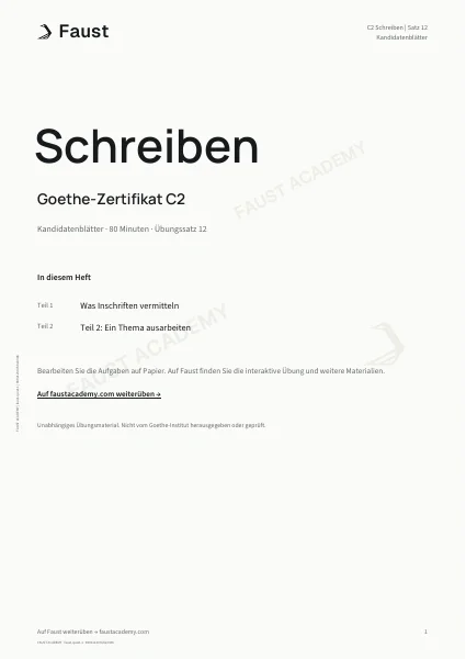 Goethe C2 Schreiben · Übungssatz 12