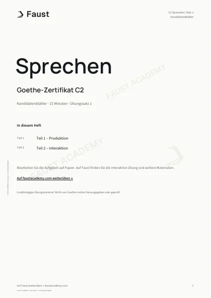 Goethe C2 Sprechen · Übungssatz 01