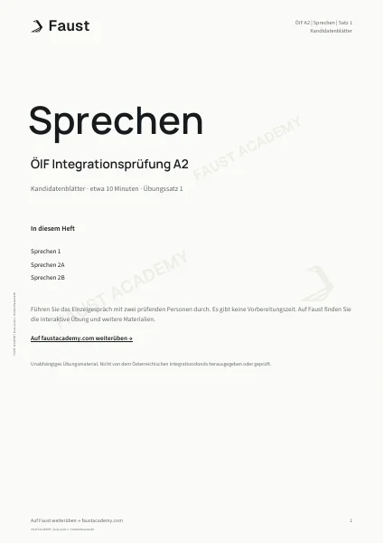 ÖIF A2 Sprechen · Übungssatz 01