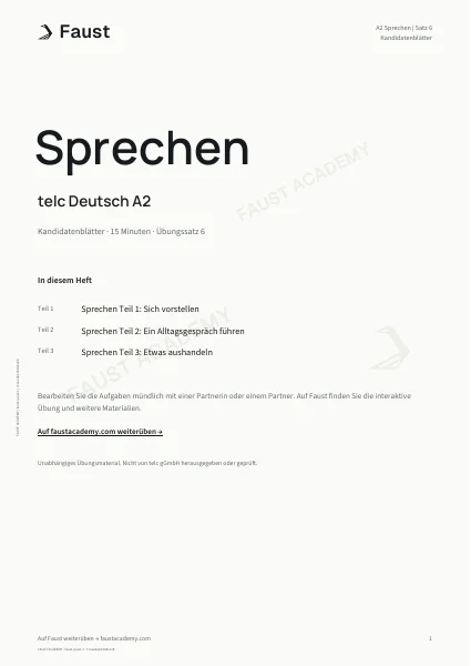telc A2 Sprechen · Übungssatz 06