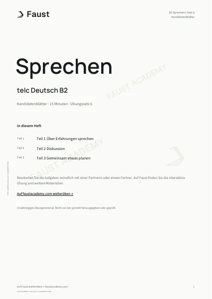 telc B2 Sprechen · Übungssatz 06