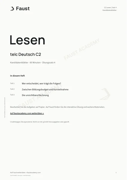 telc C2 Lesen · Übungssatz 04