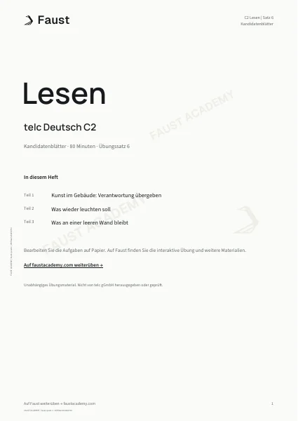 telc C2 Lesen · Übungssatz 06