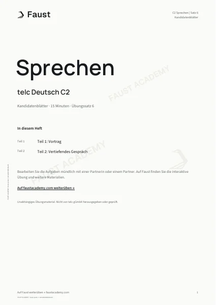telc C2 Sprechen · Übungssatz 06